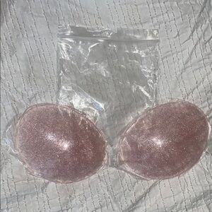 Pink sparkle sticky bras size C